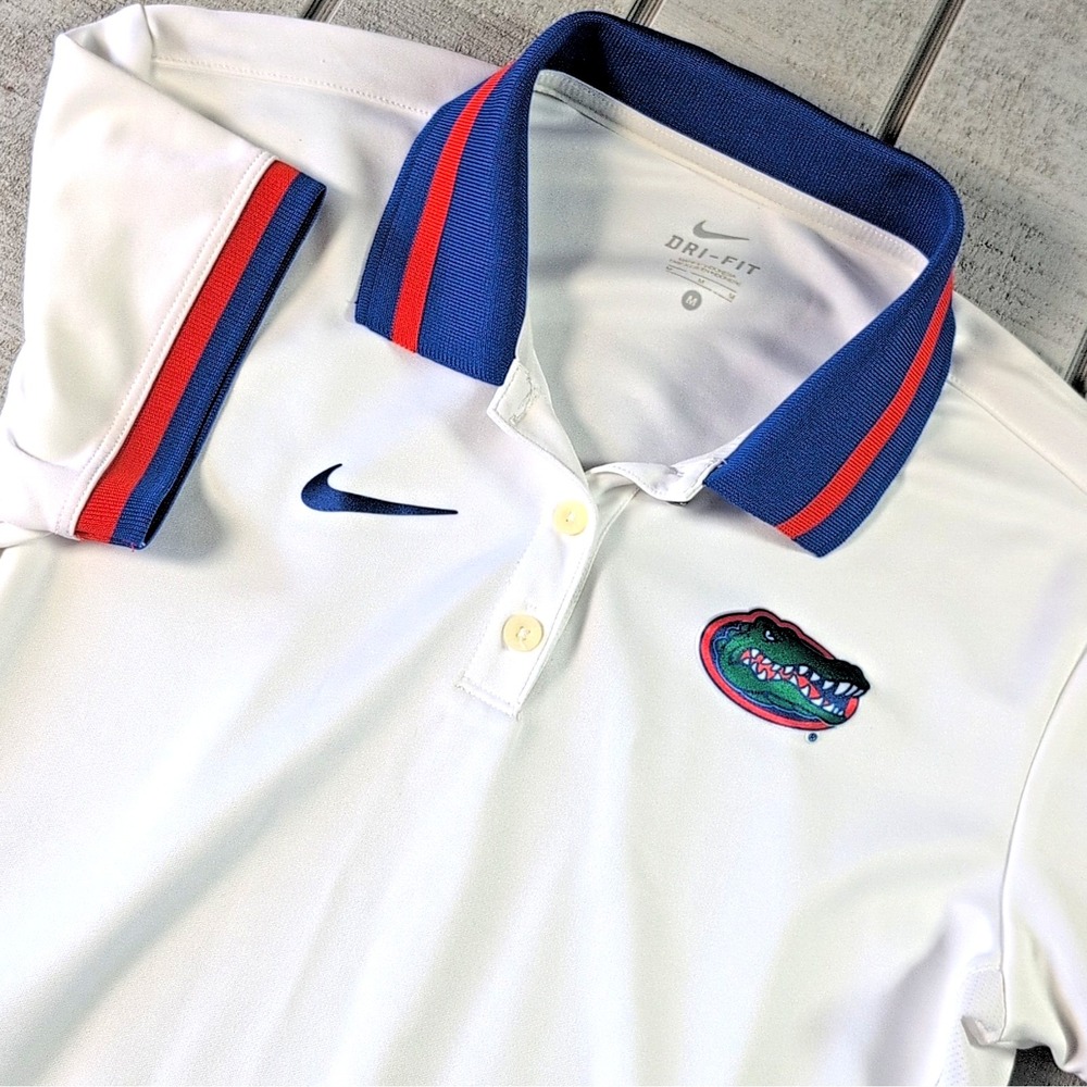 Florida Gators Shirt Women's Medium White Stretch Performance NCAA Football Nike